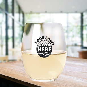 Verre À Vin Sans Pied Site Web du logo d'entreprise