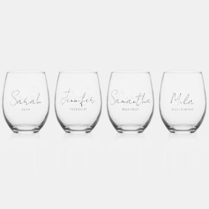 Verre À Vin Sans Pied Soirée nuptiale personnalisée