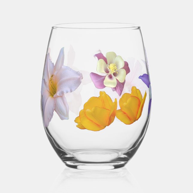 Verre À Vin Sans Pied Spring Flowers Stemless Wine Glass (Recto)