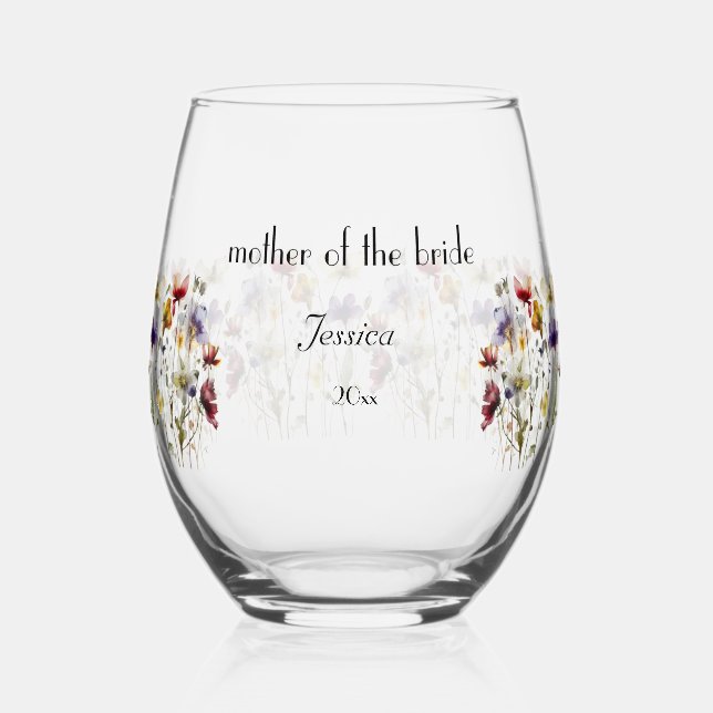 Verre À Vin Sans Pied Symphonie fleur sauvage : L'art de l'aquarelle (Verso)