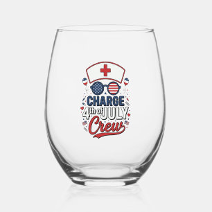 Verre À Vin Sans Pied T-shirt médical patriotique d'infirmière du 14 jui