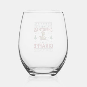 Verre À Vin Sans Pied T-Shirt Noël drôle de girafe traîneau fête
