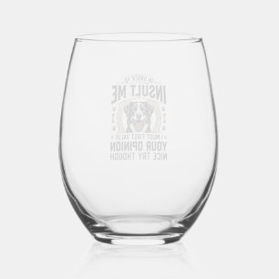 Verre À Vin Sans Pied T-shirt vintage drôle d'opinion de chien Design_1