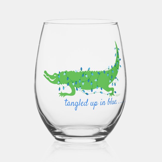 Verre À Vin Sans Pied Tangée dans le verre de vin bleu sans pierre (Recto)