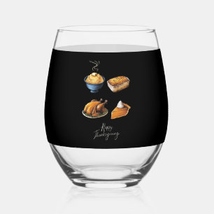 Verre À Vin Sans Pied Tarte à la citrouille de Thanksgiving automnal rét