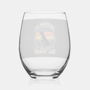 Verre À Vin Sans Pied Teckkel Pit Bull Américain Vintage Sunset Rope 