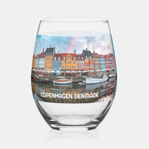 Verre À Vin Sans Pied Texte personnalisé Copenhague Danemark