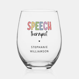 Verre À Vin Sans Pied Thérapeute de la parole personnalisée SLP