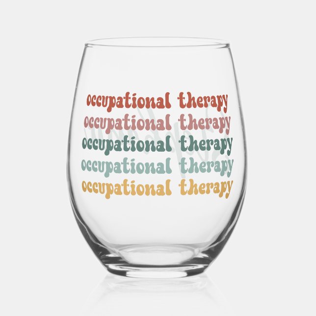 Verre À Vin Sans Pied Thérapie professionnelle rétro-personnalisée OT (Recto)