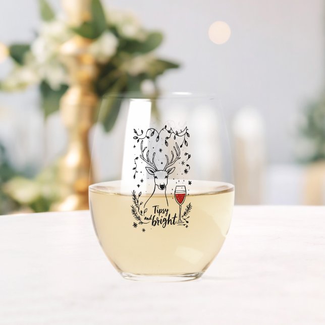 Verre À Vin Sans Pied Tipsy et Bright Deer (Insitu (Mariage))