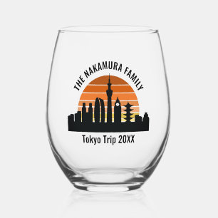 Verre À Vin Sans Pied Tokyo Japon Sunset Custom Vacances Souvenir