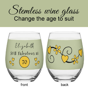 Verre À Vin Sans Pied Toujours fabuleuse à 70 ans nom vert jaune