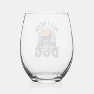 Verre À Vin Sans Pied Tout ce dont j'ai besoin est mon chien Gravure vin