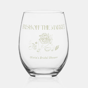 Verre À Vin Sans Pied Tout juste après le Marché de Mariage, Brunch de M