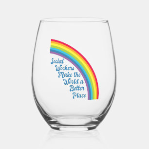 Verre À Vin Sans Pied Travail social Arc-en-ciel Inspirationnel Devis Ca