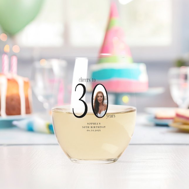 Verre À Vin Sans Pied Trente photos minime 30e anniversaire (Insitu (Anniversaire))