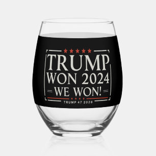Verre À Vin Sans Pied Trump a gagné 2024 Nous avons gagné 47 2028 États-