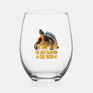 Verre À Vin Sans Pied Turtle I'm Not Slow, I'm Just Enjoying the View