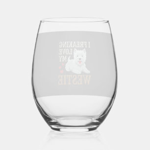 Verre À Vin Sans Pied Typographie de l'amour du chien Westie