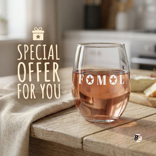 Verre À Vin Sans Pied Typographie personnalisée minimaliste moderne