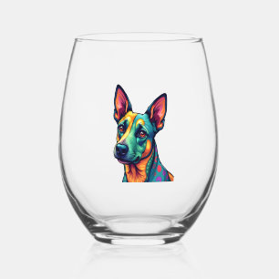 Verre À Vin Sans Pied Un chien mignon Border Collie [RB#10009] 