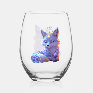 Verre À Vin Sans Pied Un petit Renard de la Lune aux murmures d'étoiles