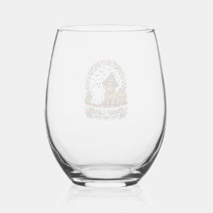Verre À Vin Sans Pied Vache des Highlands Halloween Fantôme Citrouille A