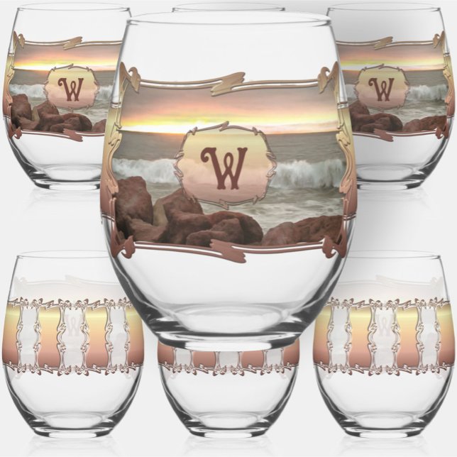 Verre À Vin Sans Pied Vagues et boulders 0893 (Créateur téléchargé)