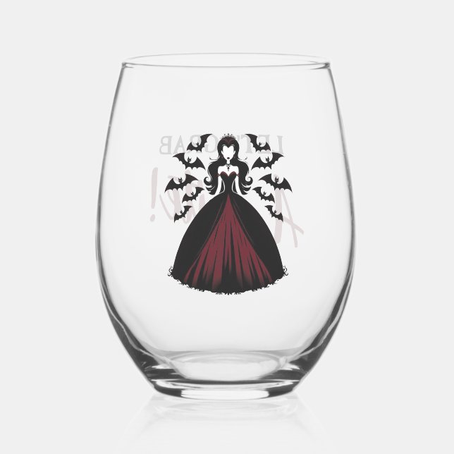 Verre À Vin Sans Pied Vampire Reine Halloween (Verso)