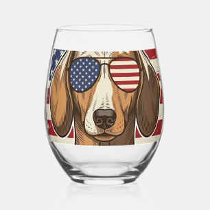 Verre À Vin Sans Pied Vecteur de lunettes de soleil vintage patriotiques