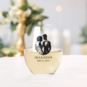 Verre À Vin Sans Pied Verrerie de mariage personnalisée