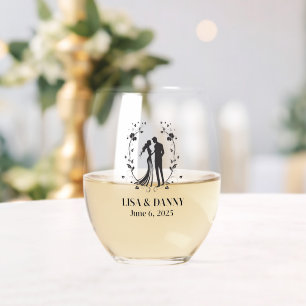 Verre À Vin Sans Pied Verrerie de mariage personnalisée