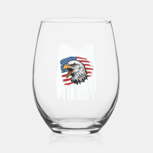 Verre À Vin Sans Pied Vêtement vectoriel patriotique vintage Eagle Flag_