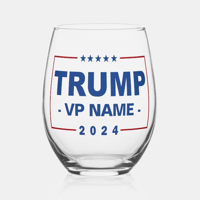 Verre À Vin Sans Pied Vice-président Trump 2024 sur mesure (Recto)