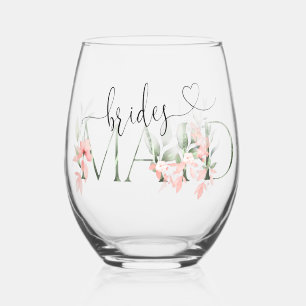Verre À Vin Sans Pied Vin de femme de chambre florale Verre de femme de