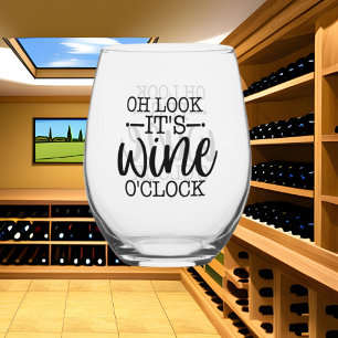 Verre À Vin Sans Pied Vin drôle o'clock word art