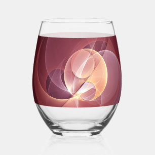 Verre À Vin Sans Pied Vin moderne élégant Abstrait Art fractal rouge