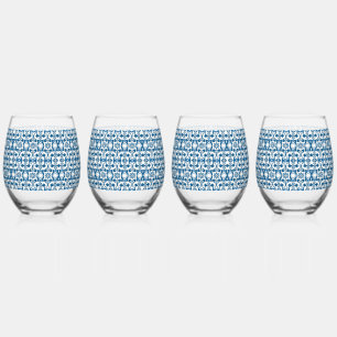 Verre À Vin Sans Pied Vins 4 Pièces sans tache Bohemian Blues