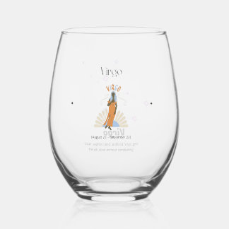 Verre À Vin Sans Pied Virgo Stemless, Zodiac, Verre de vin Constellation