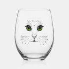Visage noir Etching face de chat Eyes vert Whisker