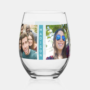 Verre À Vin Sans Pied VOS PHOTOS & Texte Personnalisé