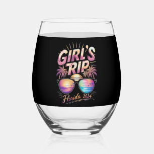 Verre À Vin Sans Pied Voyage de filles Floride 2024 Été Week-end de plag