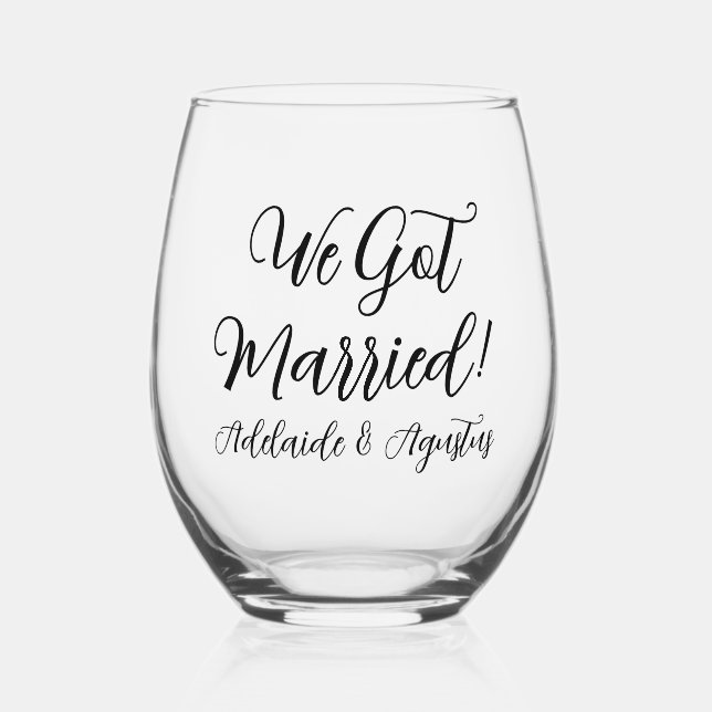 Verre À Vin Sans Pied We Got Married Drinkware Set (Recto)