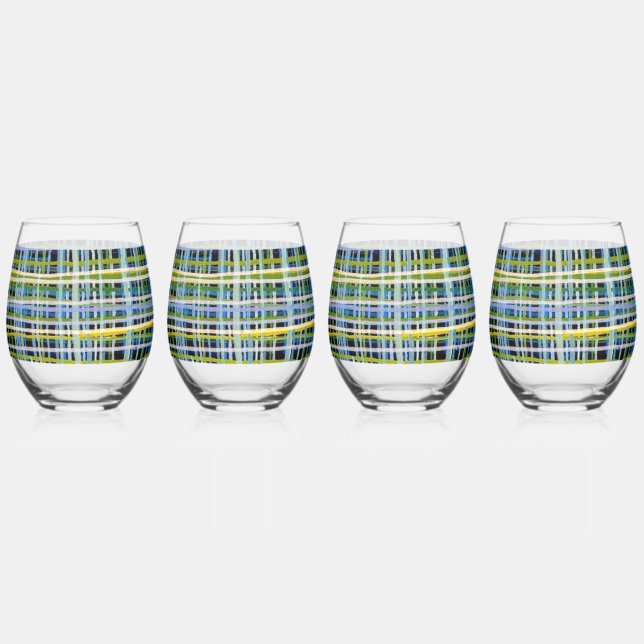 Verre à vin sans pierre avec imprimé art Abstrait (Recto)