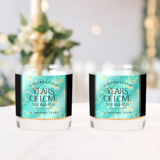 Verre À Whisky 11ème anniversaire de Mariage turquoise