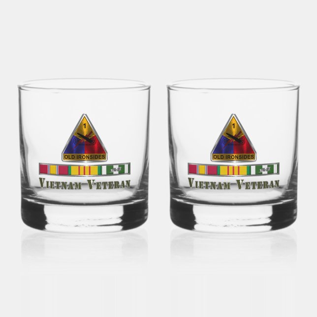 Verre À Whisky 1re division blindée Viêt Nam Vétérinaire (Recto)