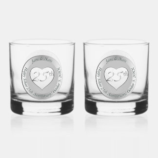 Verre À Whisky 25e anniversaire de mariage 