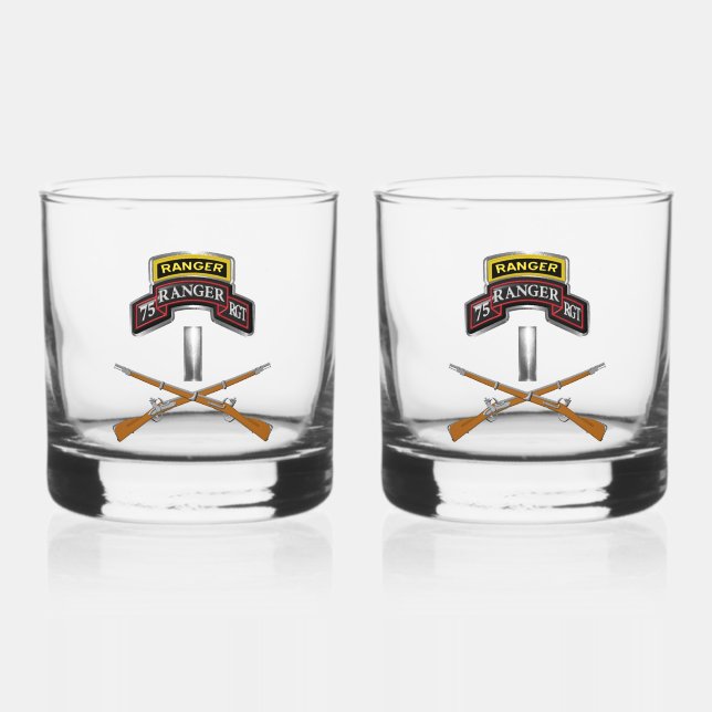 Verre À Whisky 75e régiment de Rangers 1er lieutenant 1LT (Recto)