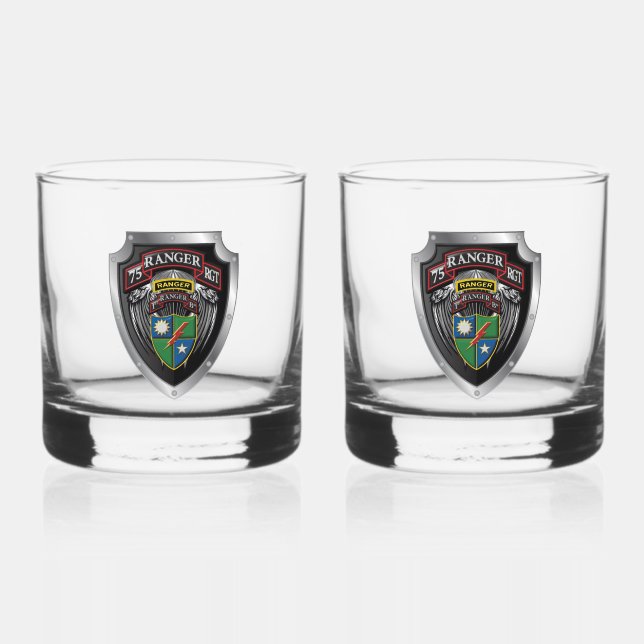 Verre À Whisky 75e Régiment de Rangers 1re Bataille d'infanterie (Recto)