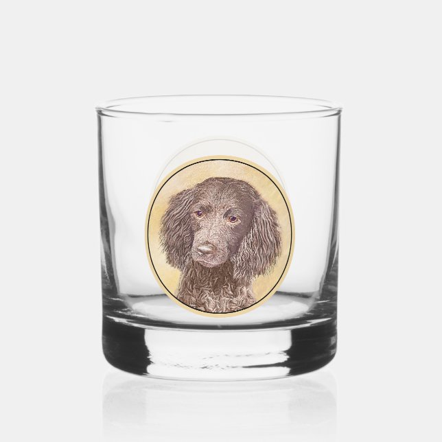 Verre À Whisky American Water Spaniel Peinture - Original Dog Art (Recto)